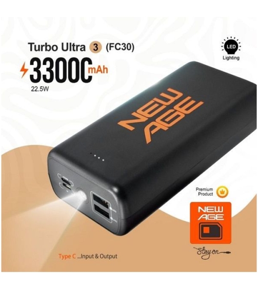 New Age 33000mAh Digital Power Bank FAST CHARGE TYPE C